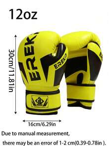 Yellow 8oz 10oz 12oz 14oz 16oz Unisex Breathable Boxing Gloves, Suitable For Boxing, Kickboxing, MMA, Muay Thai, MMA, And Heavy Bag Training. Comfortable Boxing Gloves. - Yellow - View 12