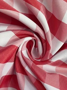 Easowa Bộ đồ nữ gồm áo sơ mi và chân váy kẻ caro, kiểu dáng thường ngày, gồm 2 món. - Đỏ - Xem 6