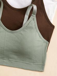 Lowkey Lull 4pcs/Set Women's Solid Color Casual Everyday Bras - Multicolor - View 5