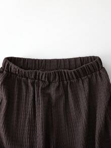 SHEIN Conjunto de 2 piezas con top de punto con hombro asimétrico a rayas y pantalones con cordón para niña preadolescente - Multicolor - Ver 13