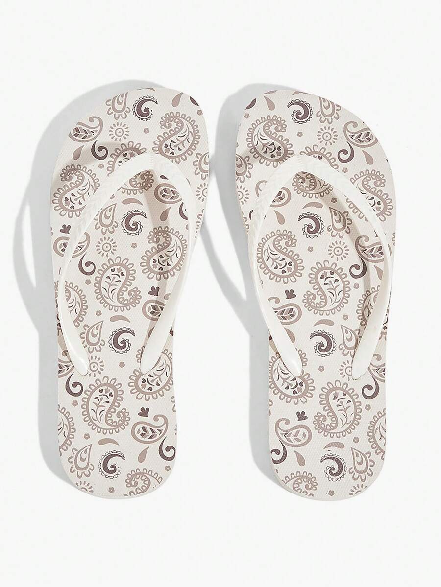 Grefit Lässige und leichte Hausschuhe für Zuhause und Outdoor, bequeme Sommer-Flip-Flops, geeignet für Neujahrsfeiertage, Valentinstag, lässiger Strandstil - Milch Aprikose - Übersicht 1