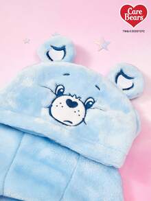 Care Bears X PETSIN 1件猫/狗通用服装，蓝色心形小熊刺绣宠物角色扮演服，3D尾巴绒面连帽卫衣，秋冬加厚保暖套头衫 - 藍色 - 查看 5