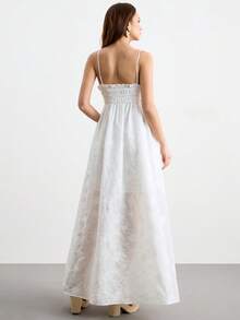 CielaLinda Đầm maxi hai dây màu trắng thêu hoa dành cho nữ, thích hợp cho kỳ nghỉ và mặc thường ngày. - trắng - Xem 2