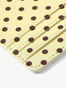 Viva Strut 1 PC Light Yellow Bottom Brown Polka Dot Multi-Card Position Card Clip, Retro Polka Dot Light And Thin Card Bag, Small And Large Capacity! Polka Dot Multi-Card Position Card Bag - Yellow-brown polka dot - View 5