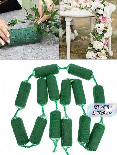 1/7/14/28 piezas de espuma floral con forma de salchicha, kits de flores de guirnalda DIY, kits de bloques de esponja floral, soportes absorbentes para flores, ladrillos de espuma floral seca para arte floral, espuma floral verde para arreglos florales. Son adecuados para decoración del hogar, bodas, decoración de jardines y patios, decoración de fiestas, arreglos florales de festivales, decoración de festivales al aire libre, decoración de automóviles de boda y decoración artística.