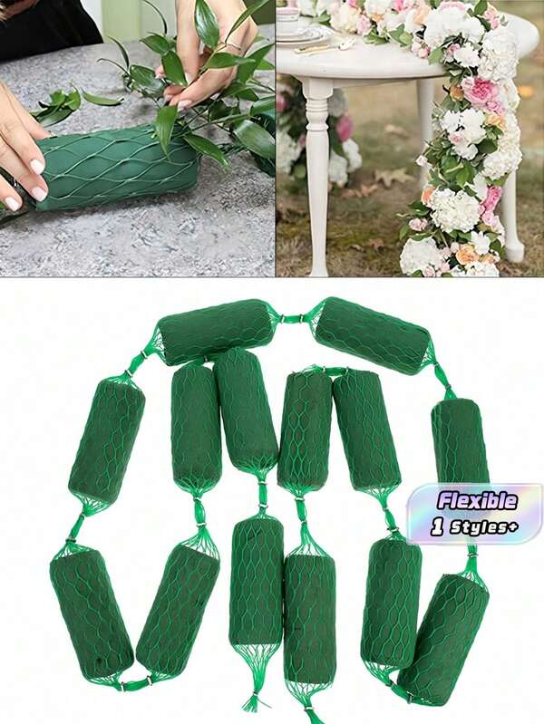 1/7/14/28 piezas de espuma floral con forma de salchicha, kits de flores de guirnalda DIY, kits de bloques de esponja floral, soportes absorbentes para flores, ladrillos de espuma floral seca para arte floral, espuma floral verde para arreglos florales. Son adecuados para decoración del hogar, bodas, decoración de jardines y patios, decoración de fiestas, arreglos florales de festivales, decoración de festivales al aire libre, decoración de automóviles de boda y decoración artística.