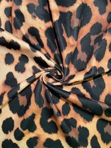 NU&NOW Plus Size Deep V-Neck Sleeveless Spaghetti Strap Leopard Print Bodycon Mini Dress, Sexy Clubwear For Daily, Party, Date - Multicolor - View 7