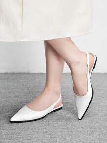 CUCCOO BIZCHIC Bailarinas de punta, zapatos bajos versátiles de mujer con estampado de cocodrilo para ir y venir, zapatos finos de slip-on - Blanco cocodrilo - Ver 5