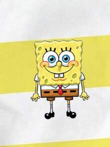 SpongeBob SquarePants | SHEIN Manfinity Joysei Áo phông nam - Màu vàng - Xem 2
