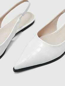 CUCCOO BIZCHIC Bailarinas de punta, zapatos bajos versátiles de mujer con estampado de cocodrilo para ir y venir, zapatos finos de slip-on - Blanco cocodrilo - Ver 8