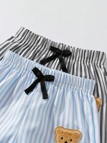 SHEIN Genkimix Kids 兒童 3 套夏季休閒圓領 T 恤短褲套裝 灰色黑色白色 - 彩色 - 查看 6