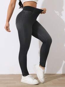 SHEIN Tall 女款 2 件組高腰彈性緊身牛仔褲，休閒夏季日常穿搭，針織牛仔彈性緊身褲套裝，適合高個子女性 - 中等水洗藍 - 查看 11