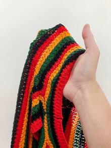 Amplova Pride Month regnbågsrandig rygglös jumpsuit, sexig och avantgardistisk, lämplig för semesteroutfit, söt mini-spaghettibandslös rygglös stil - Multifärgad - Visa 14