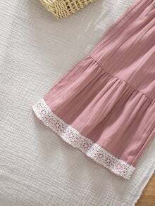 SHEIN 女童两件套：碎花无袖上衣（荷叶边领）和配套半身裙 - 彩色 - 查看 6