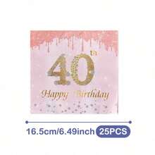 40岁钻石生日快乐一次性餐盘、餐巾纸和杯子套装，可供20位客人使用。这款一次性派对用品套装（包括餐盘、餐巾纸和杯子）非常适合生日派对、婚礼和家庭野餐。 - 查看 7