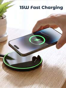 Teckwe 15W Fast Wireless Charger, Wireless Charging Pad, Ultra-Slim Portable Charger Station For All Phones - Multicolor - View 2