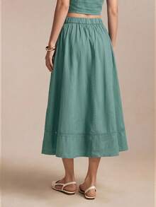 Vestido de Encaje con Bolsillos Laterales y Bordados para Mujer de , Estilo Retro de los 90, para Bodas, Damas de Honor y Eventos Formales - Negro - Ver 3