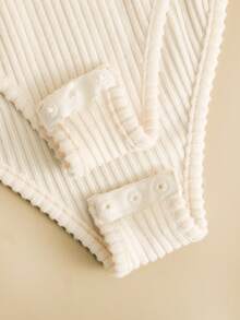 SHEIN Franclia Áo bơi nữ cổ tròn tay ngắn raglan, cạp chun co giãn, thích hợp mặc ngoài, mặc nhà, mặc hàng ngày, chạy bộ và thể thao. - Màu be - Xem 5