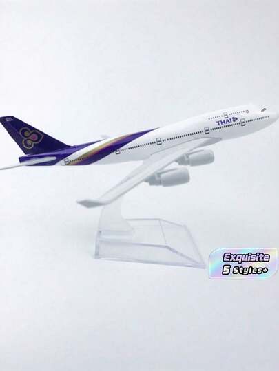 Office Static Tabletop Decoration: Airplane Model 16cm Airbus 747 Airliner, Aircraft Decorations From Asian And European Countries, Birthday Gift