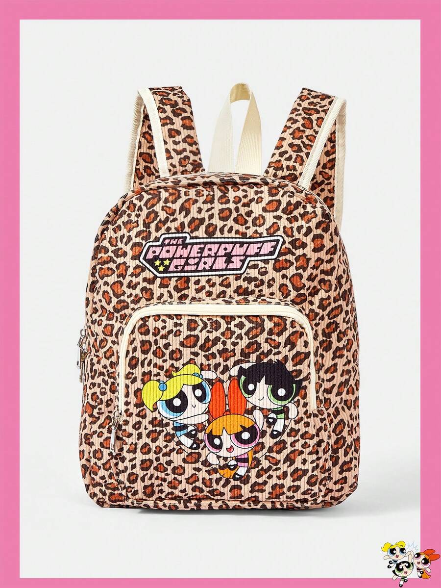 THE POWERPUFF GIRLS X SHEIN 一款豹纹印花时尚女童背包,用途广泛,容量大,超轻便,经久耐用,实用百搭,美观大方,风格时尚,简约休闲,亦可搭配其他单品,包括运动风、可爱风、卡通风等。这款背包便携透气,可折叠,防尘收纳,适合假日户外工作、办公送礼、通勤、旅行、度假等各种场合,是年轻女性和上班族的理想之选。 - 豹紋 - 查看 1