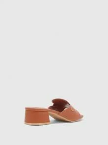CUCCOO BIZCHIC Giày sandal cao gót thời trang nữ, kiểu dáng nhẹ, gót dày bằng chất liệu PU, phù hợp cho mọi mùa, đi làm, đi chơi, đi làm hàng ngày, thanh lịch, thích hợp cho các lễ hội, hoạt động ngoài trời, văn phòng. - màu nâu - Xem 4