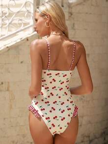 Swim Mod Bộ đồ bơi liền thân nữ họa tiết hoa kẻ caro phối màu tương phản, size 26SS, kiểu dáng nghỉ dưỡng Sunshine Beach. - Nhiều màu - Xem 2