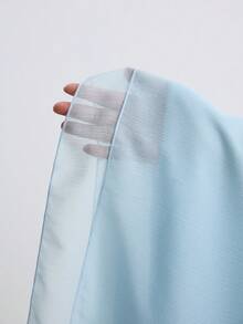 CielaLinda Đầm hai dây nữ bằng chiffon phối ren, vạt bất đối xứng - Màu xanh nhạt - Xem 7