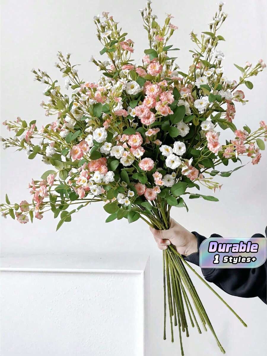 6 ramos de 70 cm de flores artificiales, adecuadas para decorar paredes, salas de estar, dormitorios, bodas, fiestas, mesas, hogar, escritorio, cocina, comedor, centros de mesa, oficina, jardín, exteriores, casa, patio. Apropiadas para primavera, verano, otoño e invierno. - Multicolor - Ver 1