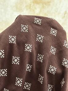 Elaquor Plus Size Women Floral Print Short Sleeve Casual Loose Blouse Brown Blouse For Women Casual Vacation Blouse For Women - Coffee Brown - View 9