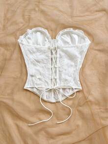 Soleia 女款白色花卉夏季優雅約會細肩帶上衣，雛菊刺繡紋理印花，波希米亞嬉皮西式風格，休閒海灘郵輪派對 - 淺藍色 - 查看 2