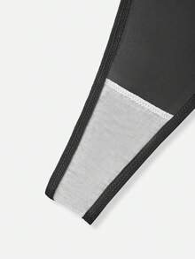 Bella Beso Tanga sexy con detalle de cadena en forma de corazón, para rave - Negro - Ver 3