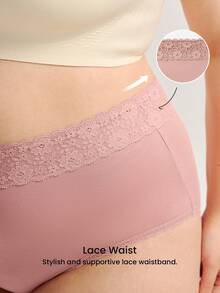 LUVLETTE Bộ 2 quần lót nữ Plus cạp cao chất liệu cotton thoáng khí, kiểu dáng basic nữ tính - Nhiều màu - Xem 11