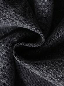 Manfinity Roghcode Jeans anchos y sueltos con adornos de strass de moda casual para hombres, sin cinturón incluido - Gris - Ver 5