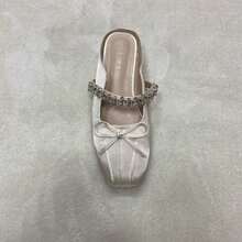 MOTF MARY JANE FLATS WITH SQUARE TOE AND RHINESTONE DETAIL FOR CHRISTMAS SPRING SHOES - Light Apricot - View 15