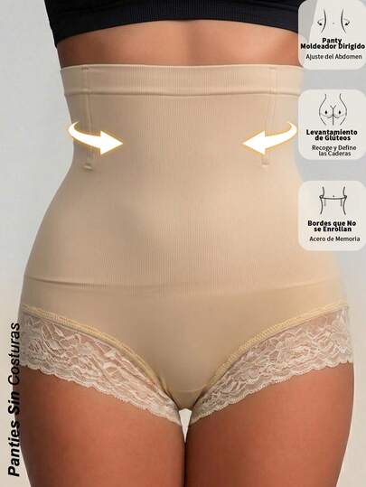 Panty Moldeador Cintura Alta Sin Costuras ,Control Abdominal, Levanta Glúteos y Moldea la Figura, Sin Bordes que se Enrollan