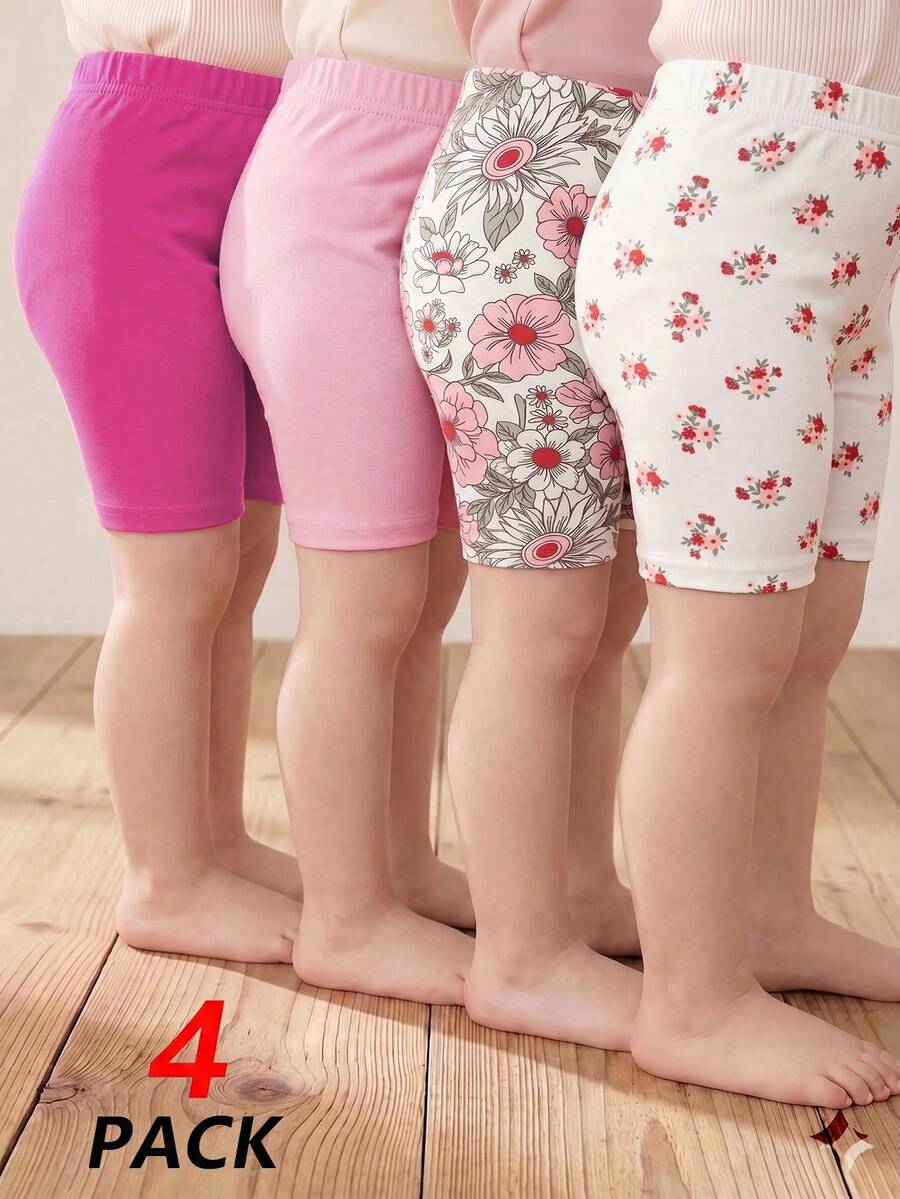 Girls Solid Color Knitted Leggings, Stretchy Fabric, Versatile, Long Pants - Multicolor - View 1