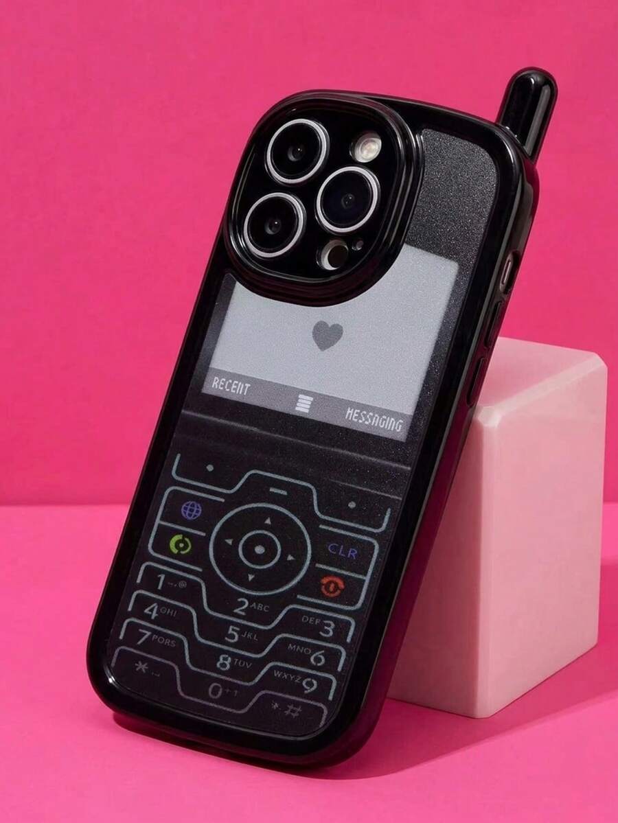 SHEIN Funda protectora con diseño estampado con estilo, funda de teléfono de moda para iPhone - Multicolor - Ver 1