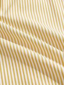 NORVETH Men's Casual Striped Short Sleeve Shirt, Summer - Yellow - View 8