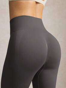 Activina Seamless High Stretch Sports Leggings - Dark Grey - View 7