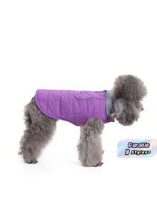Warm Winter Dog Coat, Cold Weather Pet Jacket, Cold Weather Dog Coat, Dog Snow Suit, Dog Outdoor Padded Coat For Large | Medium And Small Dogs - Violet Purple - View 1
