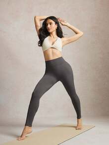 Activina Seamless High Stretch Sports Leggings - Dark Grey - View 3
