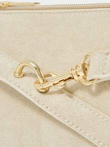SHECARRY Túi xách nữ, túi đeo vai kiểu Hobo, chất liệu da lộn, màu kaki, thời trang, thanh lịch, đơn giản, cá tính, đa năng, cổ điển, thích hợp đi làm, công sở, hẹn hò, hàng ngày, mua sắm, uống trà chiều. - Màu hạnh nhân - Xem 6