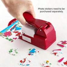 DIY Cutting Machine Handheld Printing Tool Puzzle Maker, Handmade Puzzle Creation, Experience The Joy Of Creation, DIY Crafts! Easy To Use! Make As You Wish! Very Fun! Puzzle Circle Photo Pattern Paper Needs To Be Purchased Separately Or Printed Yourself - red - View 2