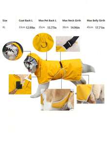 Jas Hujan Anjing Tahan Air Dua Sisi - Jaket Dua Lapis Warna Kuning, Perlindungan Segala Cuaca. - Kuning - View 14