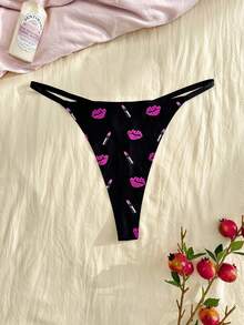 Eraneu Lip Print Plus Size Women Underwear - Multicolor - View 4