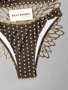Costavie 2pcs/Set Bikini Thong Potongan Tinggi Samping Motif Bunga Kecil Berwarna-warni untuk Wanita, Pantai & Resor - MultiWarna - View 3