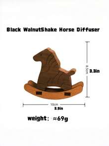 Cirelle 1pc Wooden Essential Oil Diffuser, Natural Wood Rocking Horse Aromatherapy Diffuser Ornament - multicolor - View 5