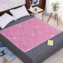 1pc Cute Cartoon Pattern Pet Waterproof Urine Pad, Breathable Lightweight Washable Mat For Small Pets, Suitable For AllSeasons,Random Pattern Cutting, Not Machine Washable, Bottom Not Waterproof - Pink love - View 14