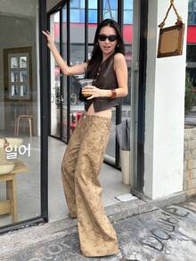 DAZY Áo khoác không tay bằng da PU dành cho nữ, kiểu Hàn Quốc. - Màu Xám nhạt - Xem 1