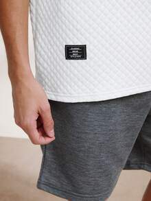 Men's Casual Versatile Solid Color Textured Short Sleeve T-Shirt Men T Shirts Men Clothing Men T Shirt Co Ords Gym Sport Workout - White - View 7